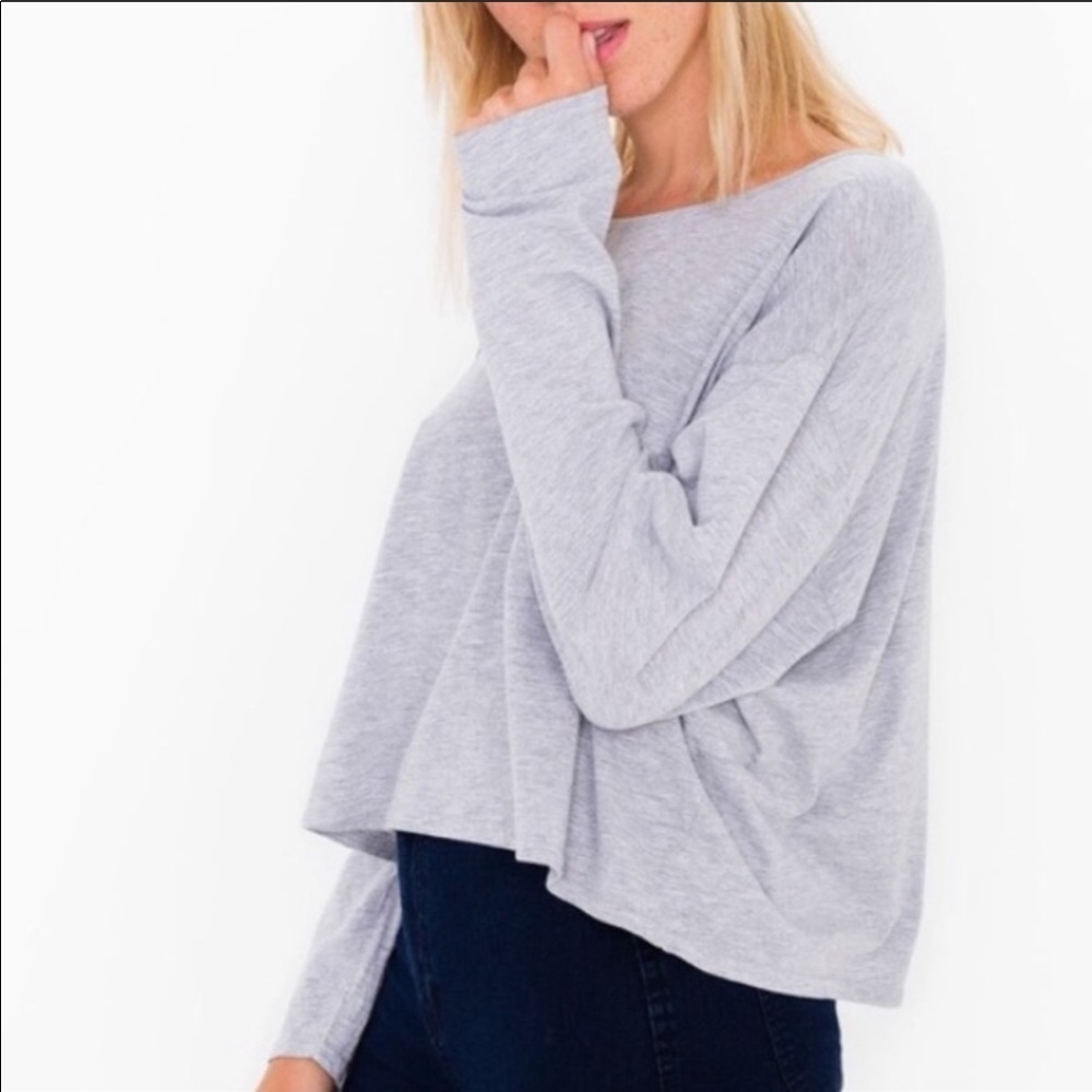 AMERICAN APPAREL | Long Sleeve Gray Pocket Shirt